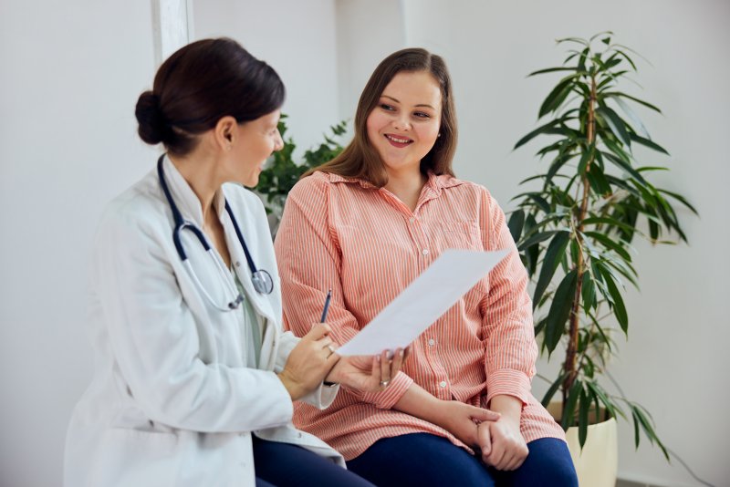 A woman talking to her doctor about weight loss drugs